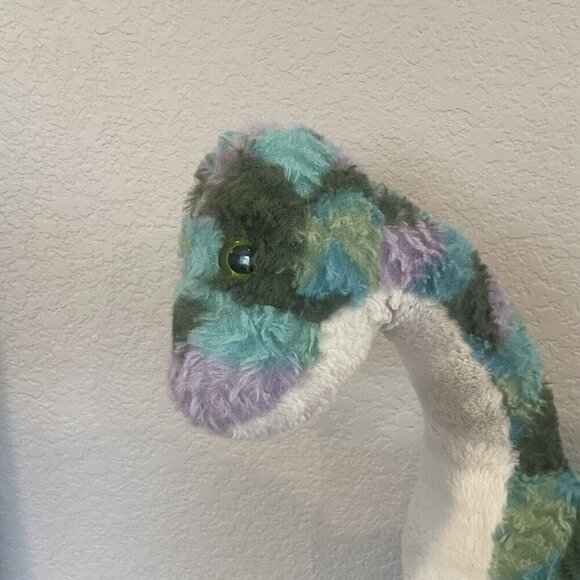 Gitzy 18" Plush Tie-Dyed Brachiosaurus Blue Green Tall Large Stuff Animal - Picture 3 of 10